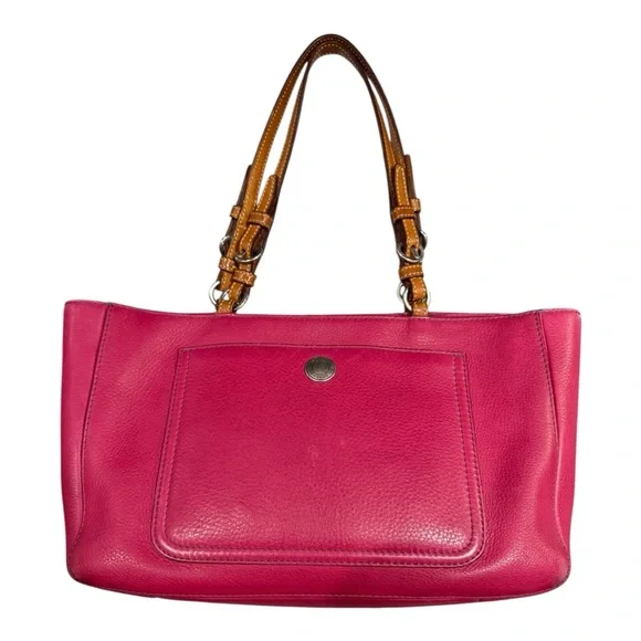 Coach Pink Leather Tote Bag - Picture 1 of 8